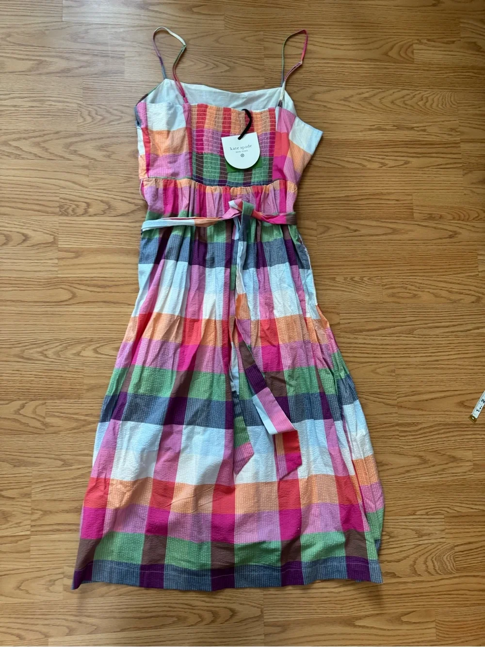 kate spade Multicolor Plaid Dress – Pink, Green, Orange, Purple, White - M